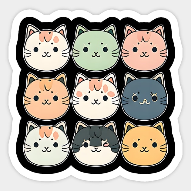 Kawaii Cat, Kitty Cat, Cute cat, Cat Gift Pretty Kitty, Cat Lover, Cat Collection Sticker by Daphne R. Ellington